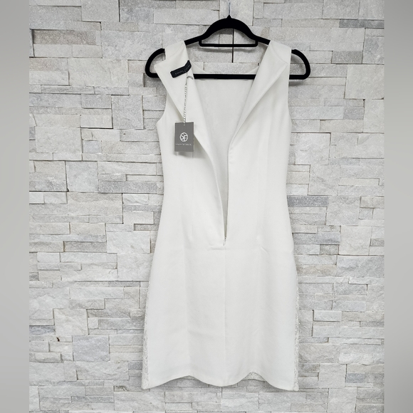 White Dress with Beads Sandro Ferrone - Perfect for Special Occasions - Picture 10 of 13